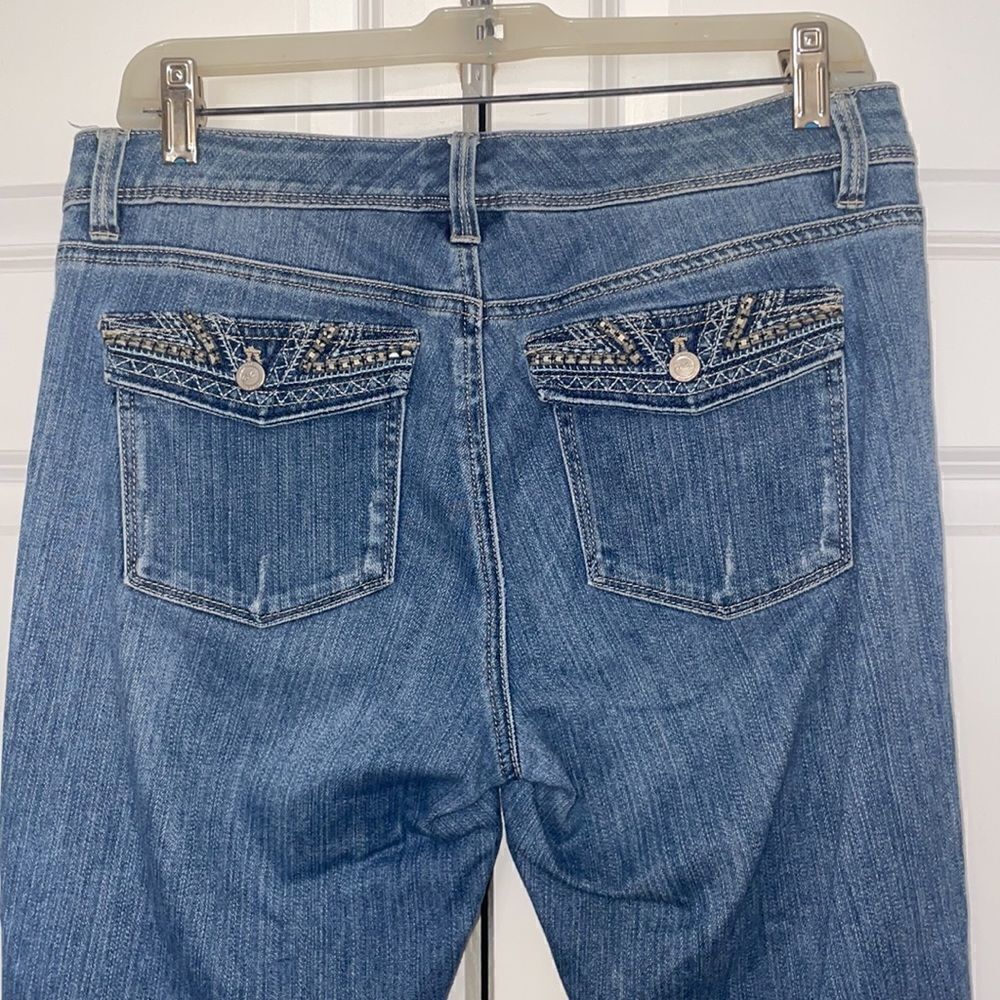 White House black market slim crop bedazzled jeans - Picture 2 of 7